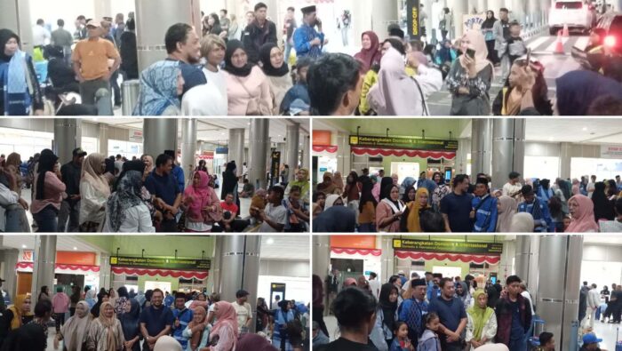 Rahman Salehe saat di ajak Foto di Bandara Samratulangi Manado