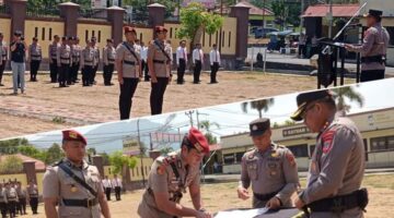 Kapolres AKBP Abdul Kholik Pimpin Sertijab Kasat Reskrim Polres Kotamobagu